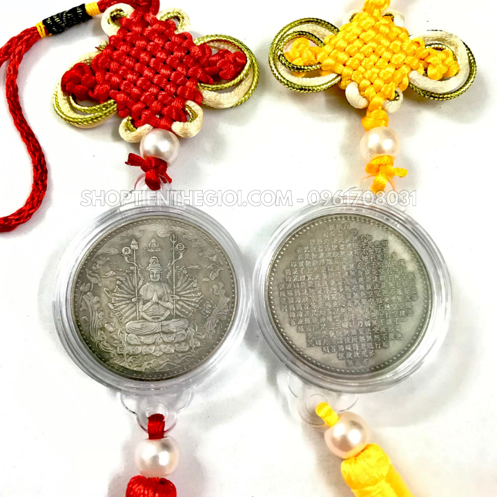 Dây Treo Ô Tô Xu Bạc Phật Quan Âm Nghìn Tay Nghìn Mắt